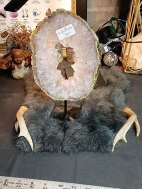 Unbranded Rose Quartz Geode w Display